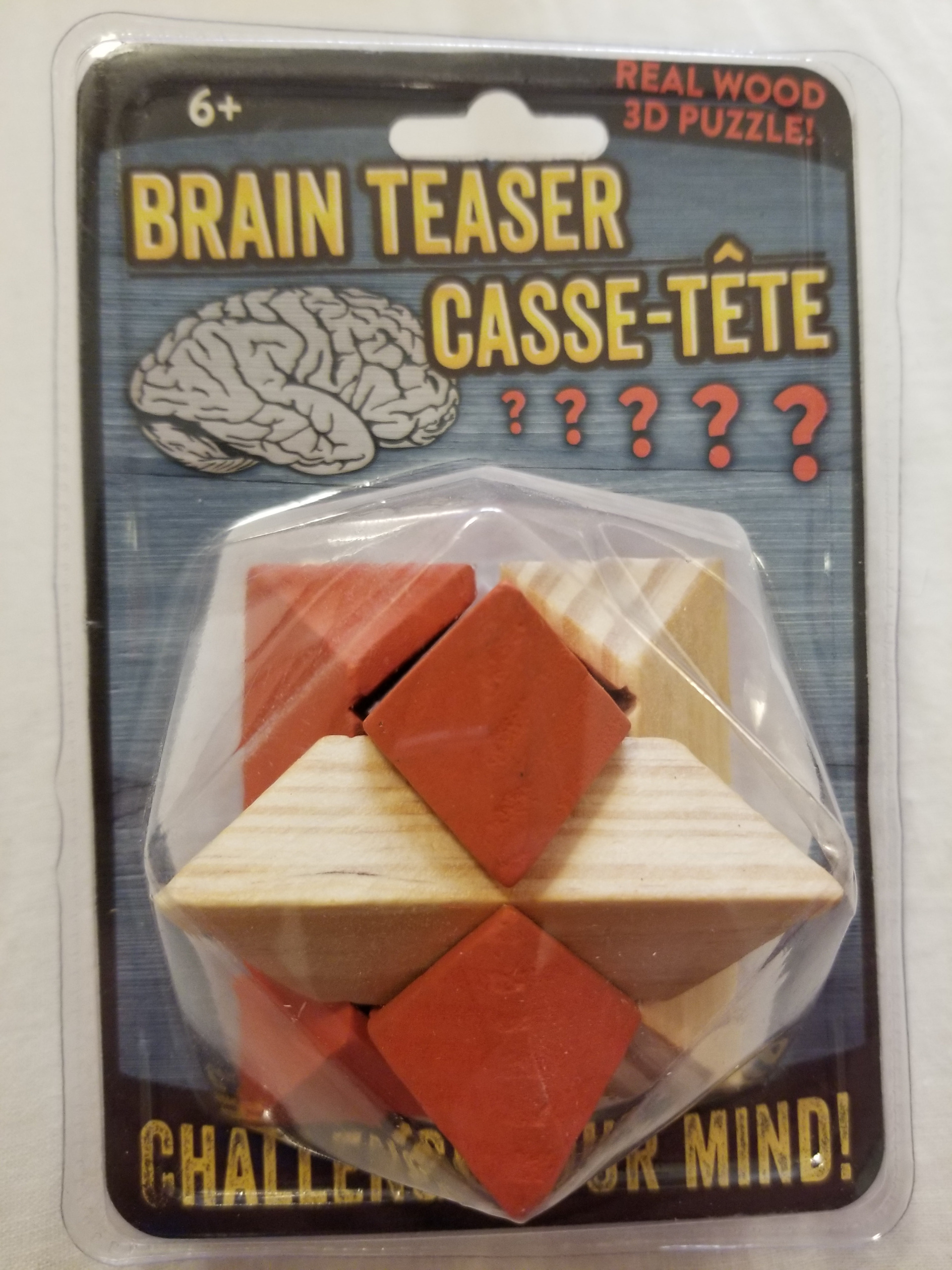 Real Wood 3d Puzzle Brain Teaser Casse-tete 3x3 With Instruction for sale online